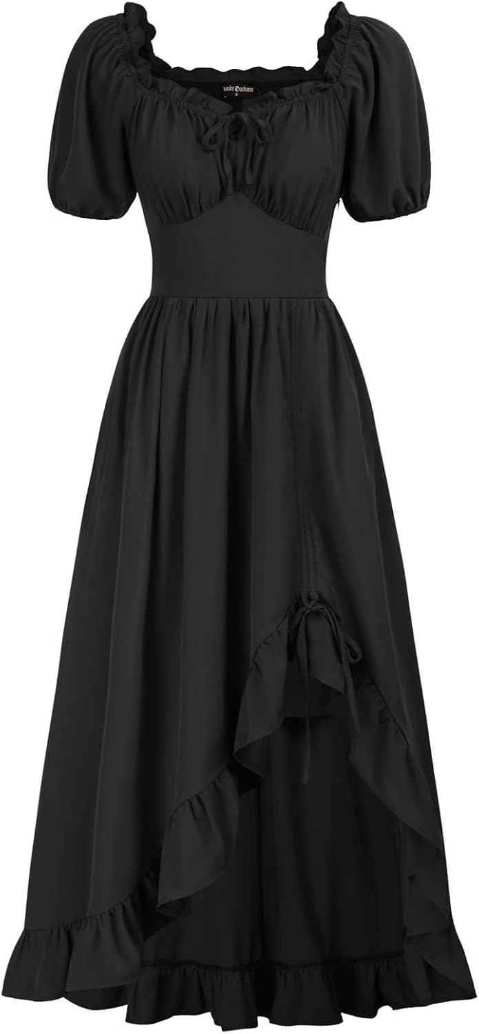 Scarlet Darkness Corset Dress with Pockets for Romantic Flair