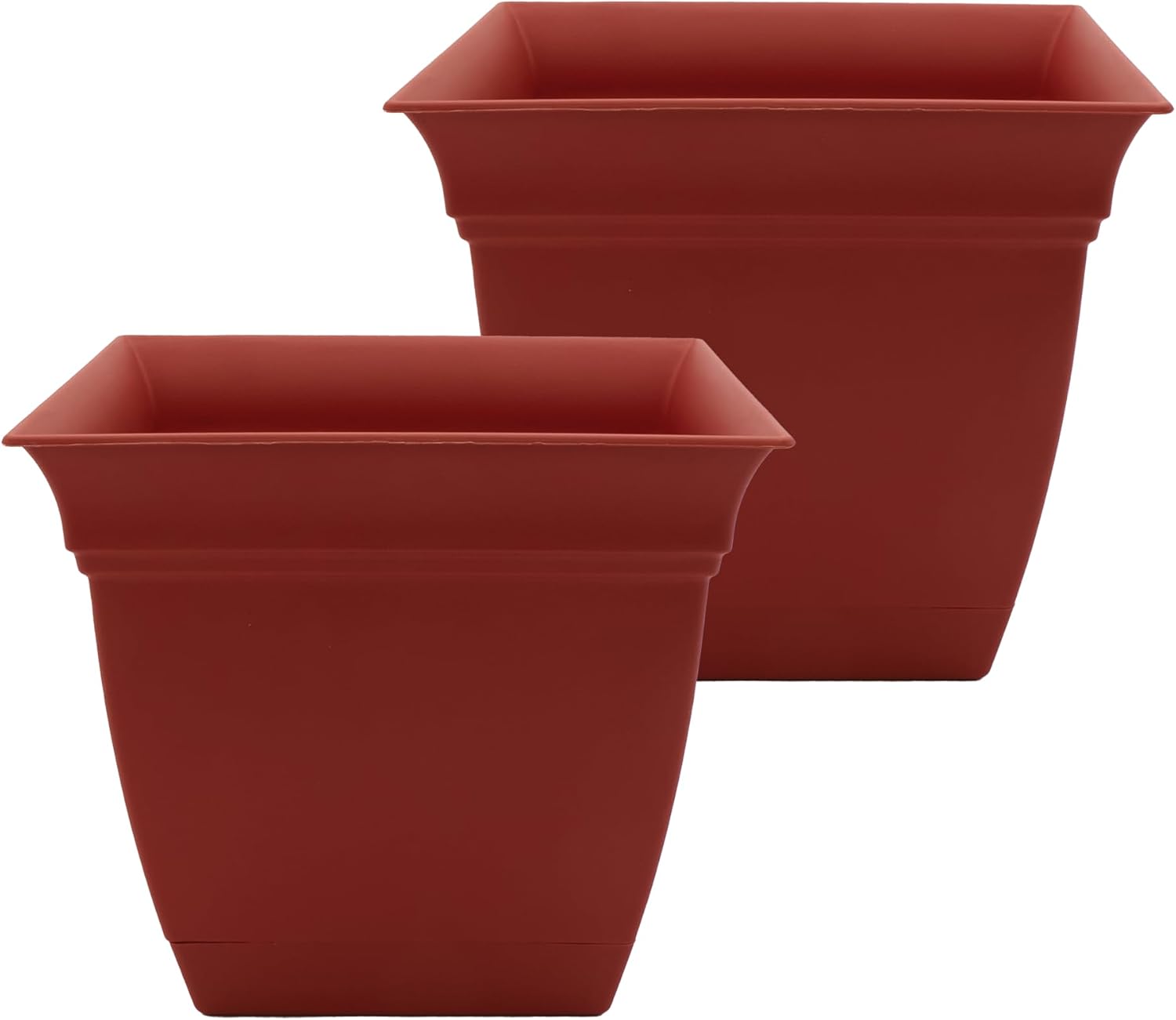 12 Inch Eclipse Square Planter Pots with Drainage Holes for Home