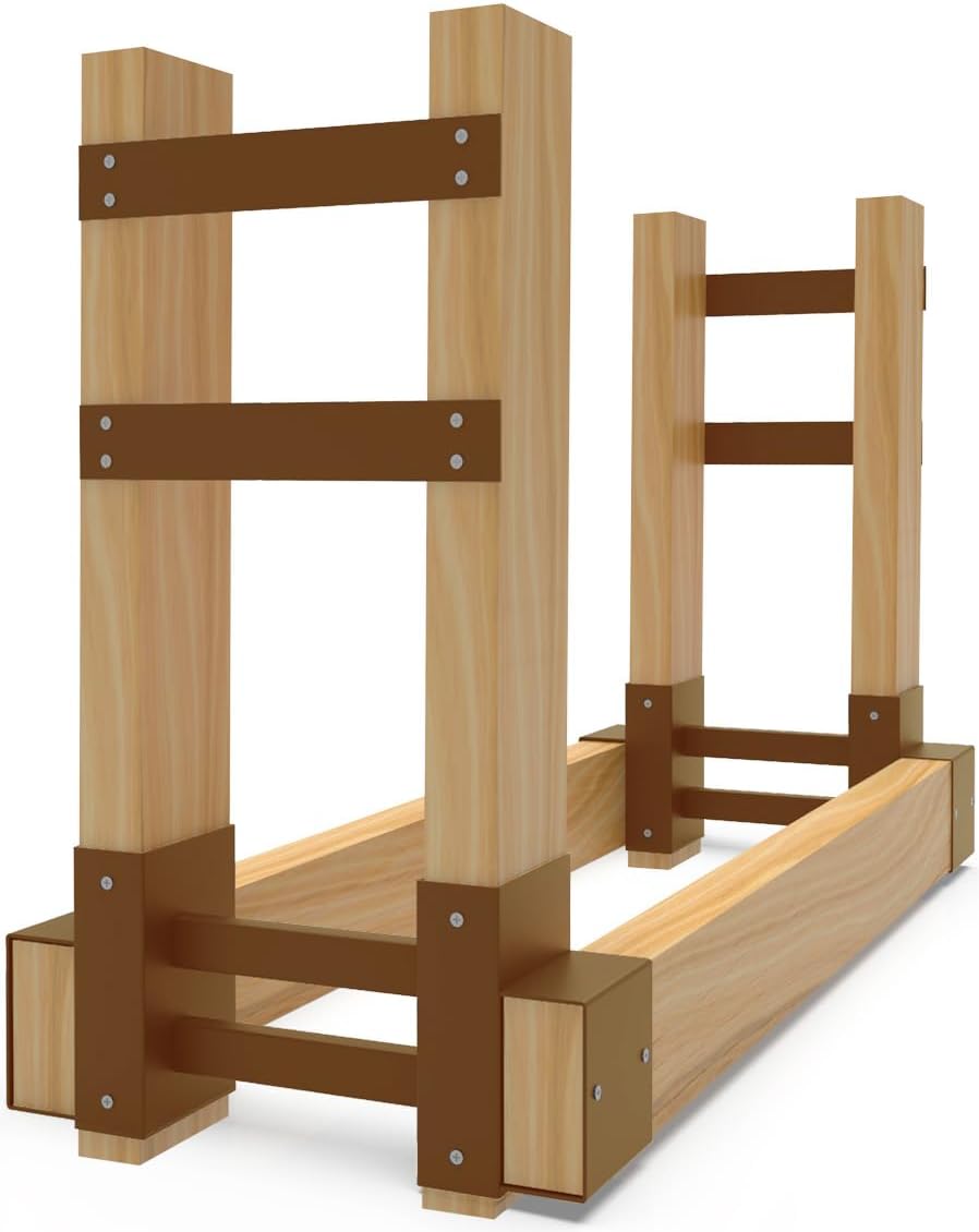 Outdoor Firewood Rack Brackets Kit for Custom Log Storage