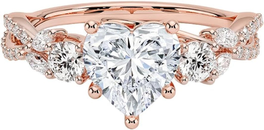 1-3 CT Moissanite Engagement Ring in Solid Gold & Silver