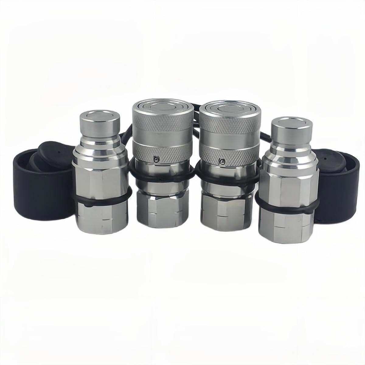 2-Sets 3/4in SAE-12 UNF1-1/16 Skid Steer Hydraulic Couplings