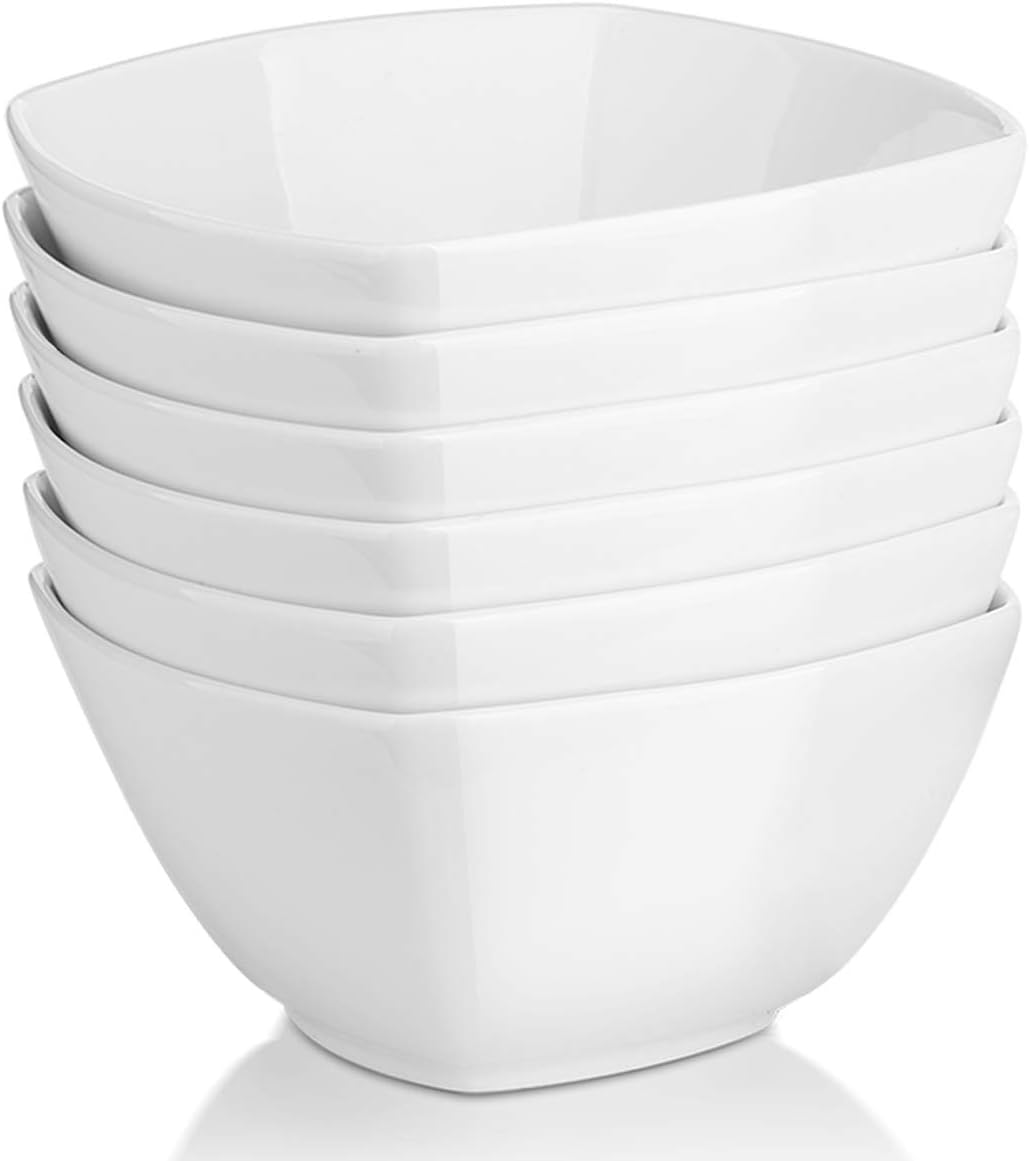 DOWAN Porcelain Soup Bowls Set of 6 for Elegant Dining Experience