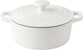 7-Quart White Enameled Cast Iron Casserole - Heavy-Duty Dutch Oven