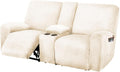 Velvet Reclining Love Seat Slipcover with Middle Console - Soft Fit