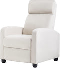 Textile Beige Recliner Chair with 2-Point Massage - Lumbar Support