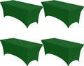 Green Spandex Tablecloths 4-Pack for 6 ft Rectangle Tables - Fitted