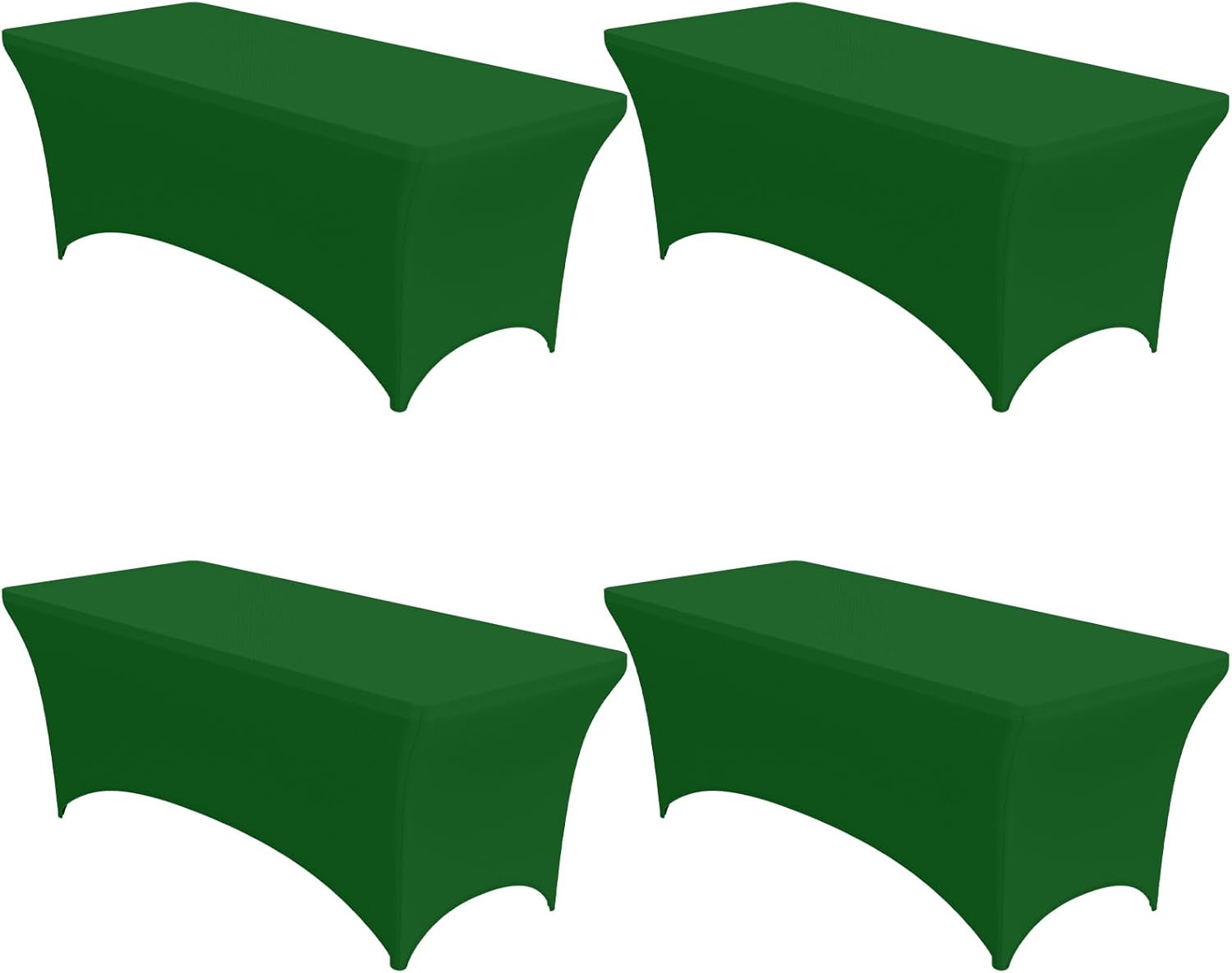 4-Pack Green Spandex Tablecloths for 6ft Rectangle Tables