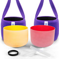 Crystal Singing Bowl Set 10in C+E Red + Yellow - Healing Sound