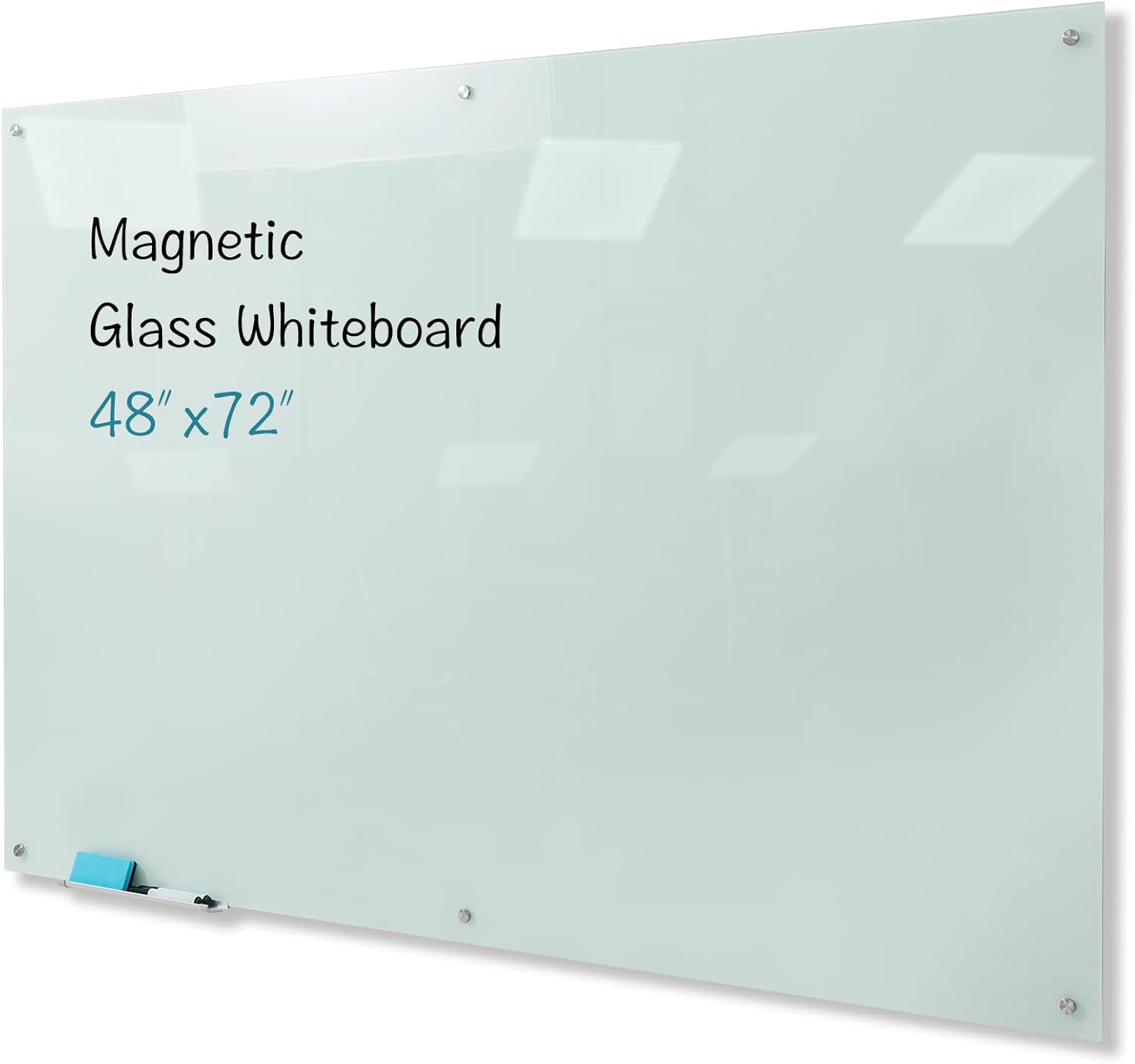 Magnetic Glass Whiteboard 48x72 Frameless Dry Erase Board