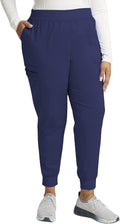 Women's Jogger Scrub Pants Mid Rise with Knit Waistband - Comfortable