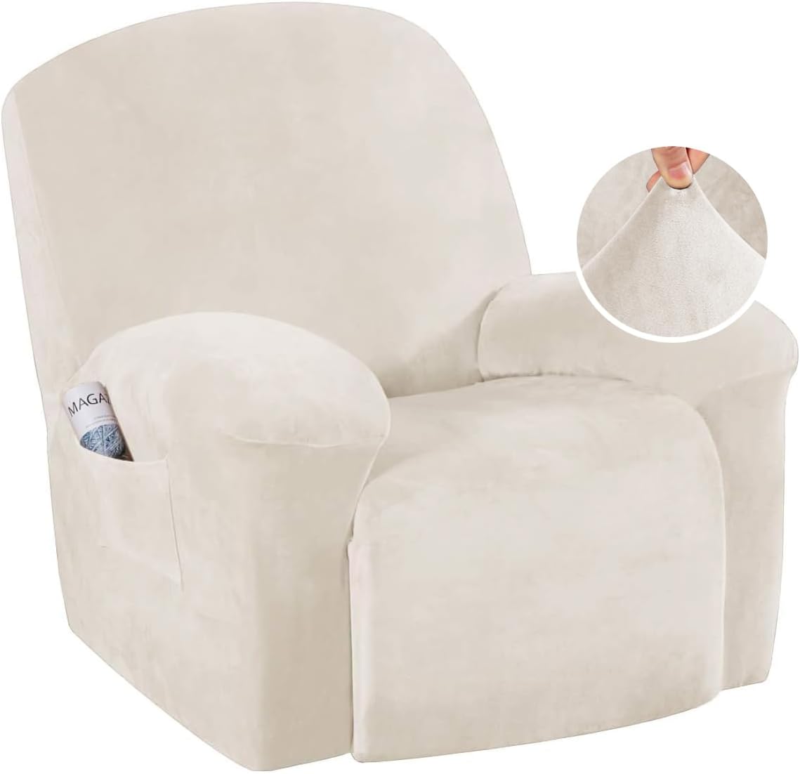H.VERSAILTEX Velvet Recliner Chair Cover for Ultimate Protection