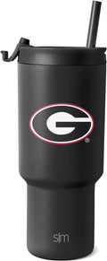 30oz Insulated Tumbler with Flip Lid and Straws for Georgia Fans