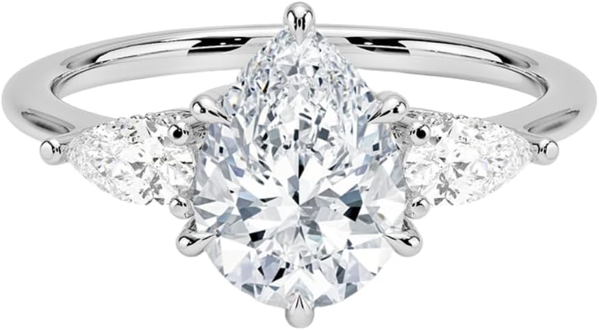 Stunning Moissanite Engagement Ring in Gold & Silver Options