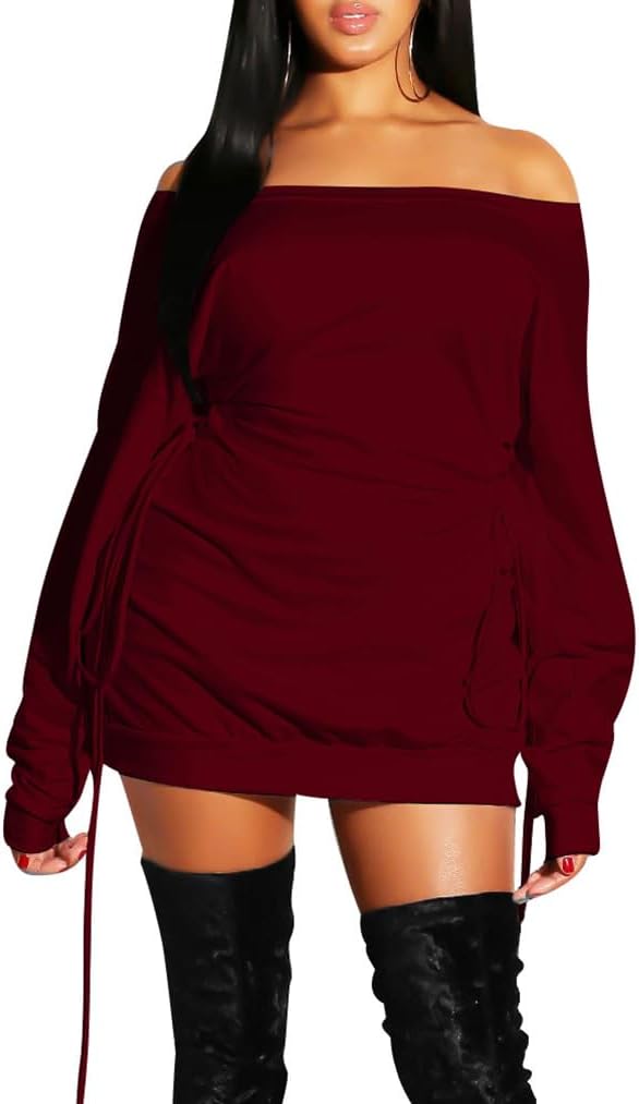 GOKATOSAU Women's Sexy Casual Off Shoulder Mini Dress Review