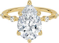 Moissanite Ring 3 Ct Hidden Halo Solitaire - Ethical Sparkle Handmade