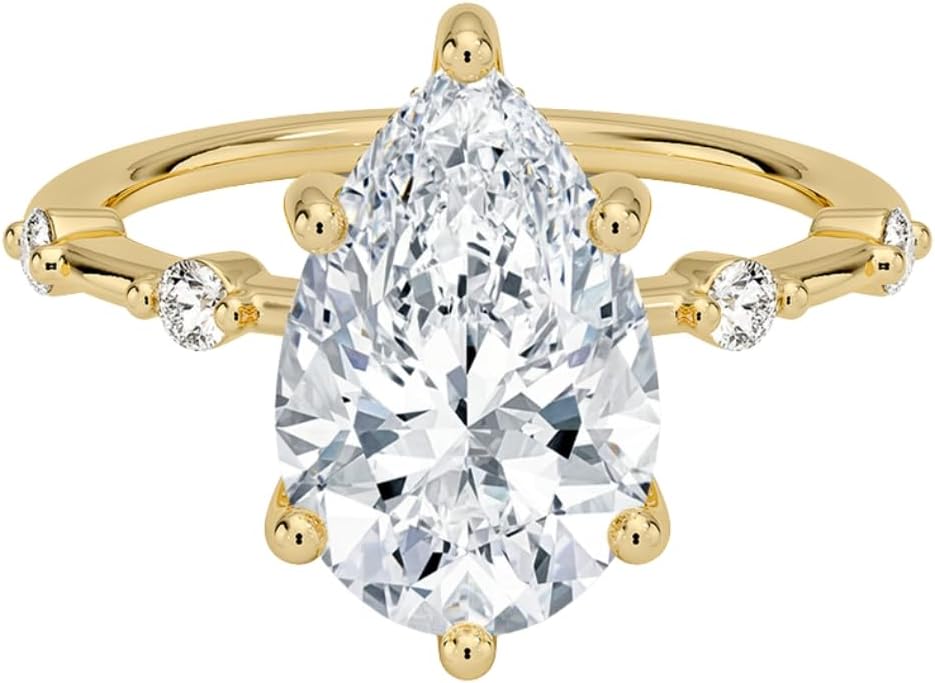 Stunning Moissanite Ring 3 Ct in Gold & Silver for Engagement