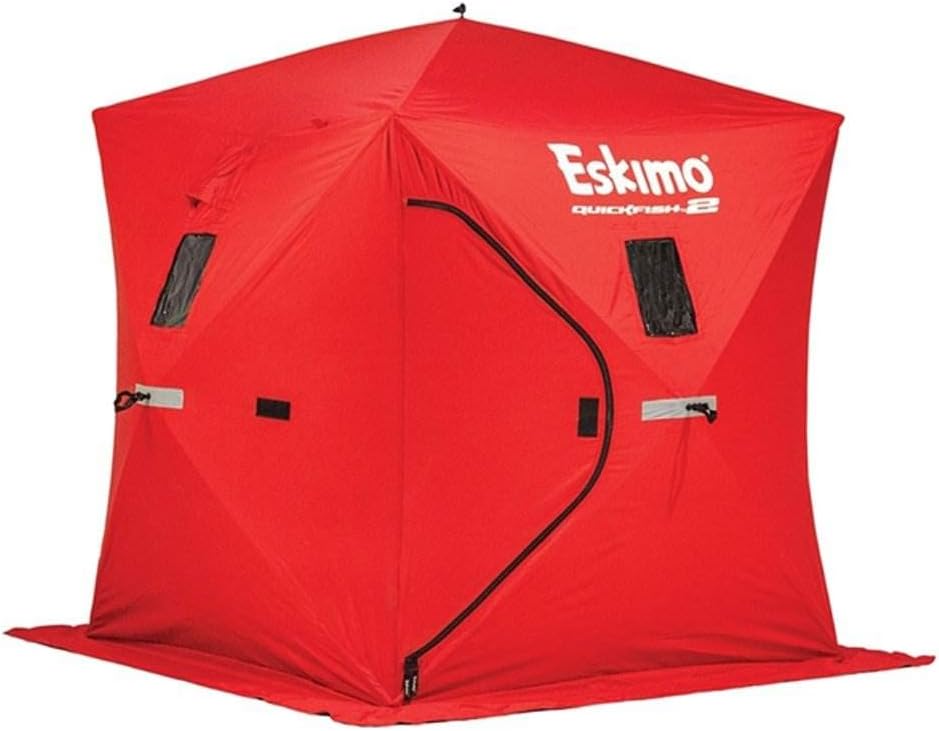 Eskimo Quickfish 69151 Portable Ice Shelter - 2 Person Red