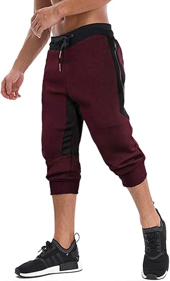 MAGNIVIT Men's 3/4 Jogger Capri Pants for Workout and Gym