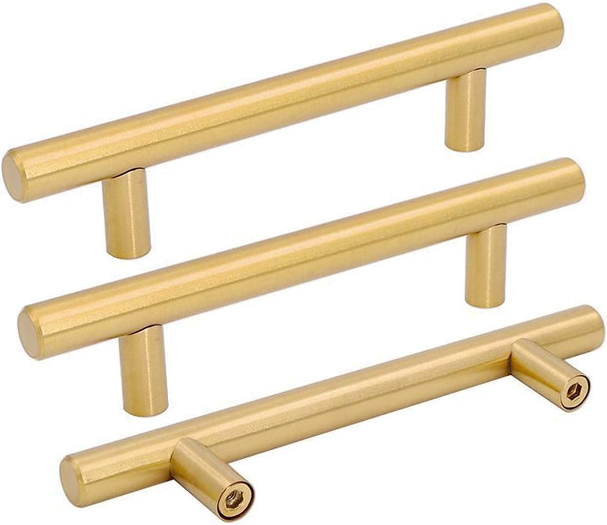 Brushed Brass Cabinet Handles - 25 Pack of 3-1/4 Inch Pulls