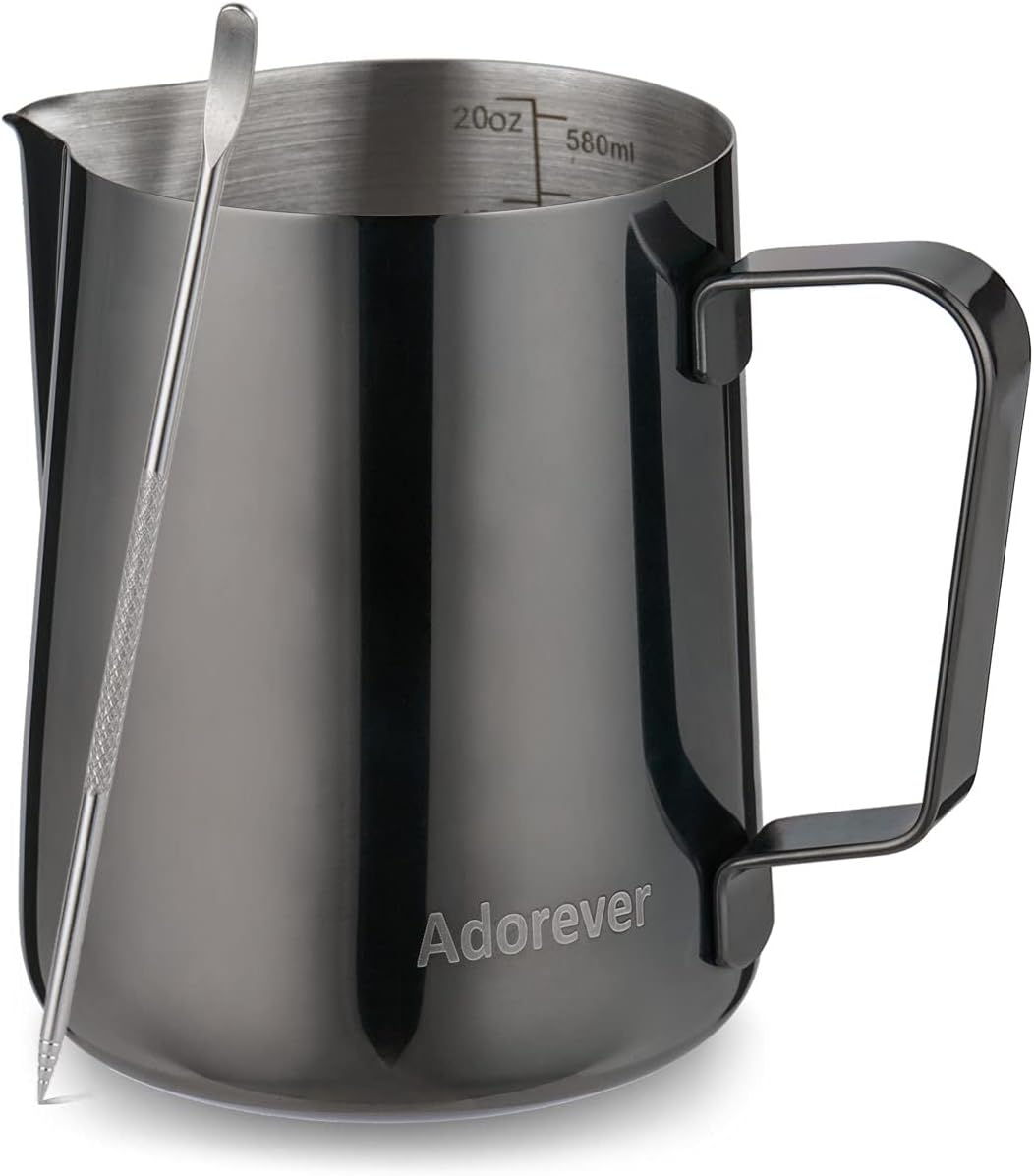 Milk Frothing Pitcher 600ml for Perfect Latte Art at Home