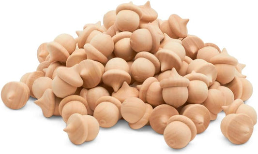 Wooden Acorns 1-1/4 Inch for Crafting and Home Decor Fun