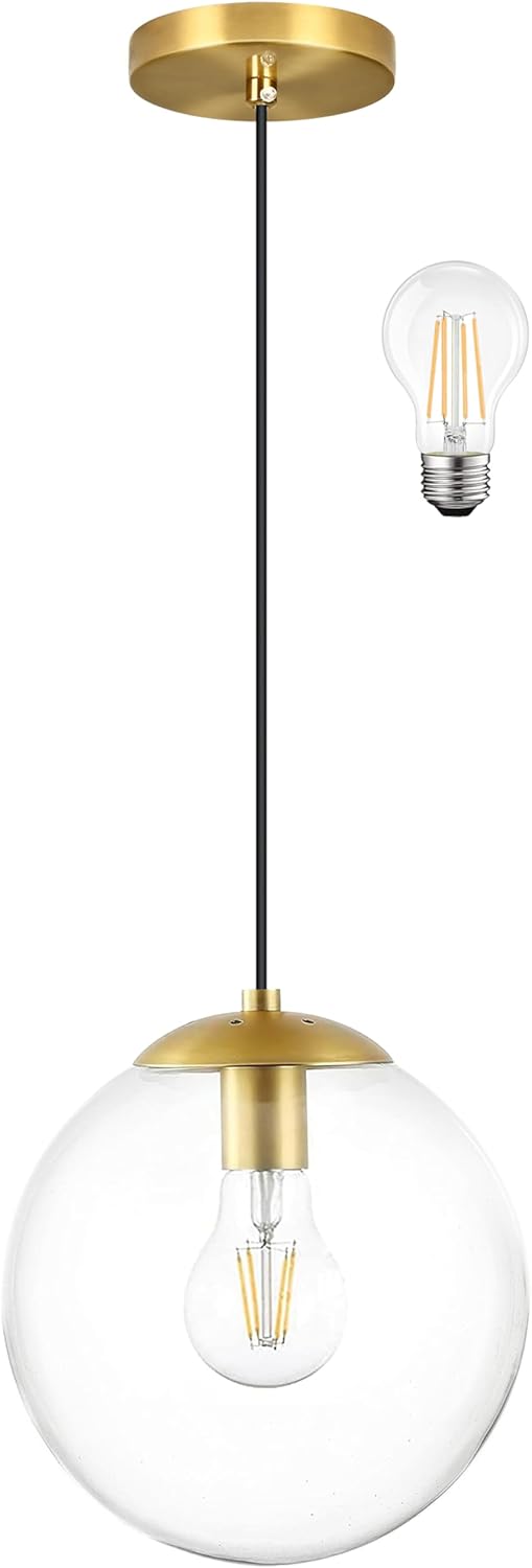 8 Inch Globe Pendant Lighting for Kitchen Island by KoKo&Yukina