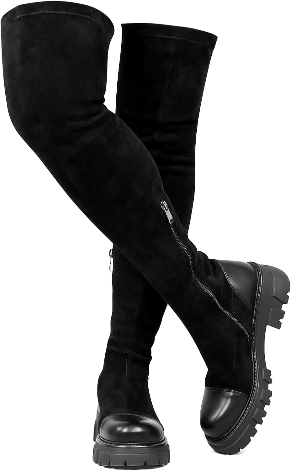 CouieCuies Black Thigh High Boots for Women - Stylish Comfort
