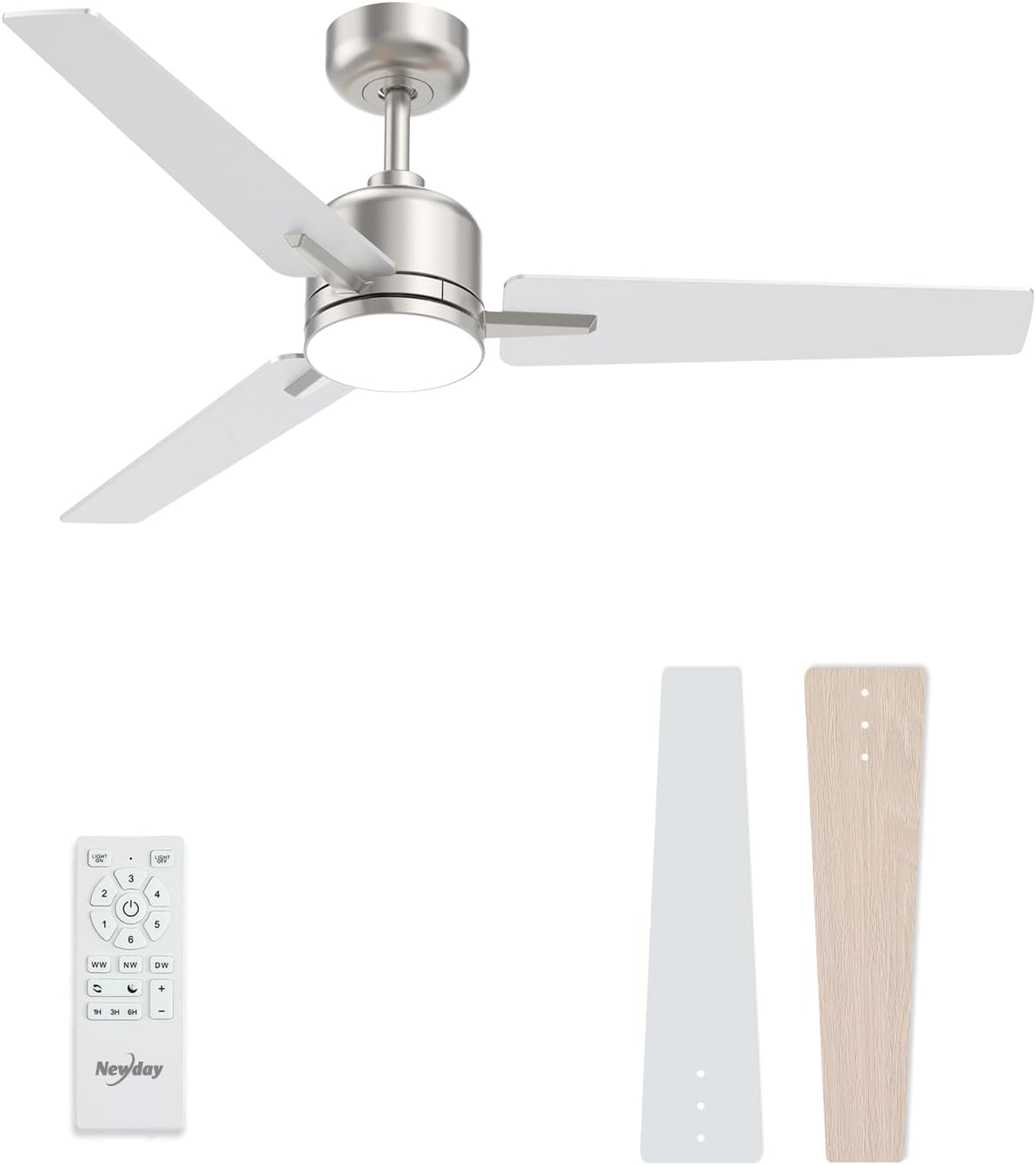 52 Inch Outdoor Ceiling Fan with Light and Remote Control Features