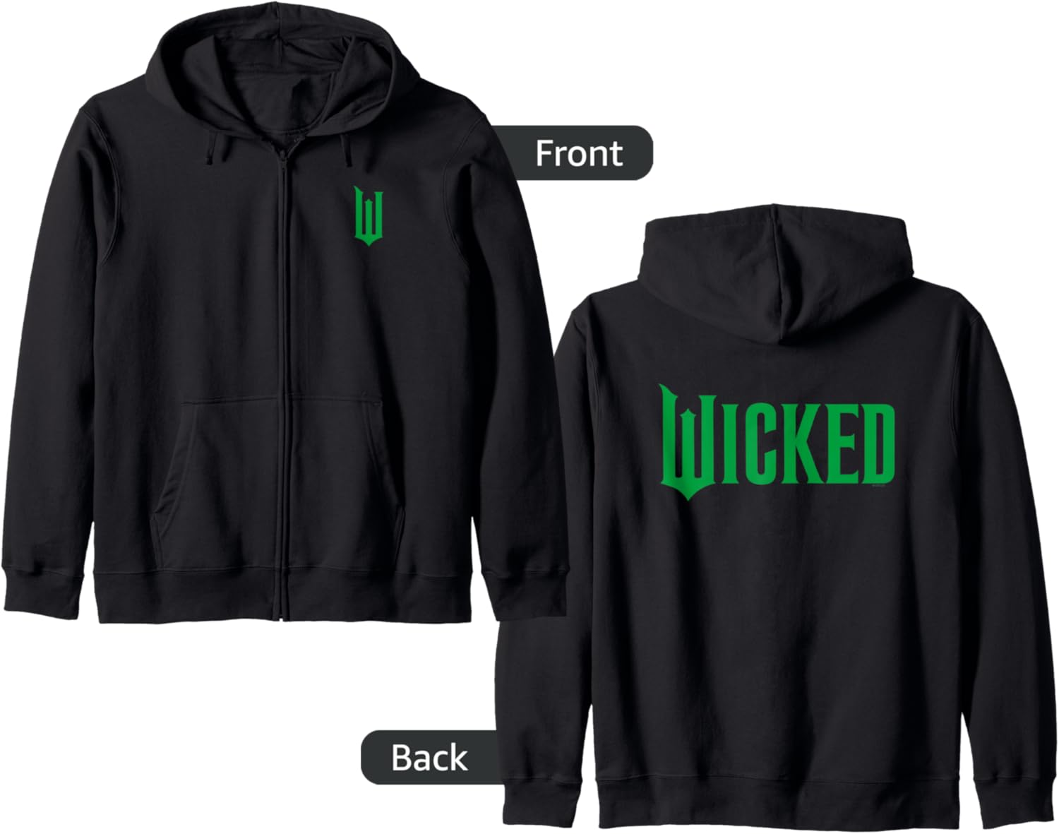 Wicked Logo Zip Hoodie: Double Sided Style