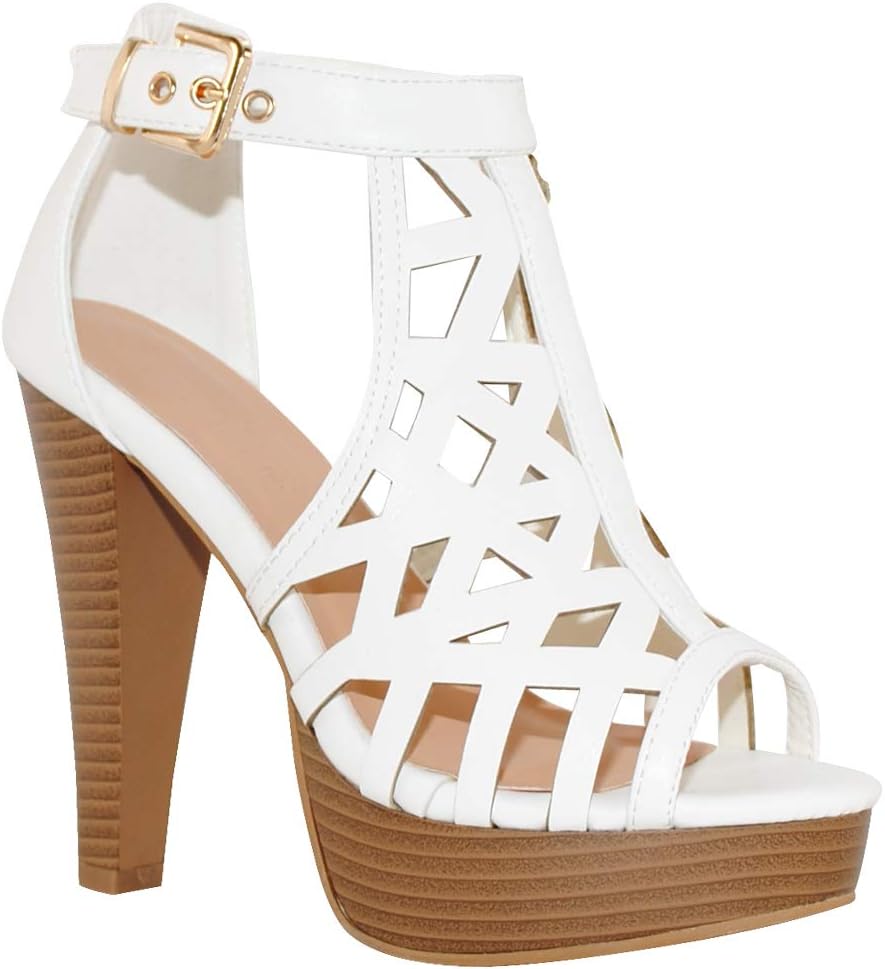 Open Toe Ankle Strap Sandal by TRENDSUP COLLECTION