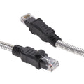 Armored Cat6A Patch Cable 100 Ft - Outdoor Stainless Steel Jacket