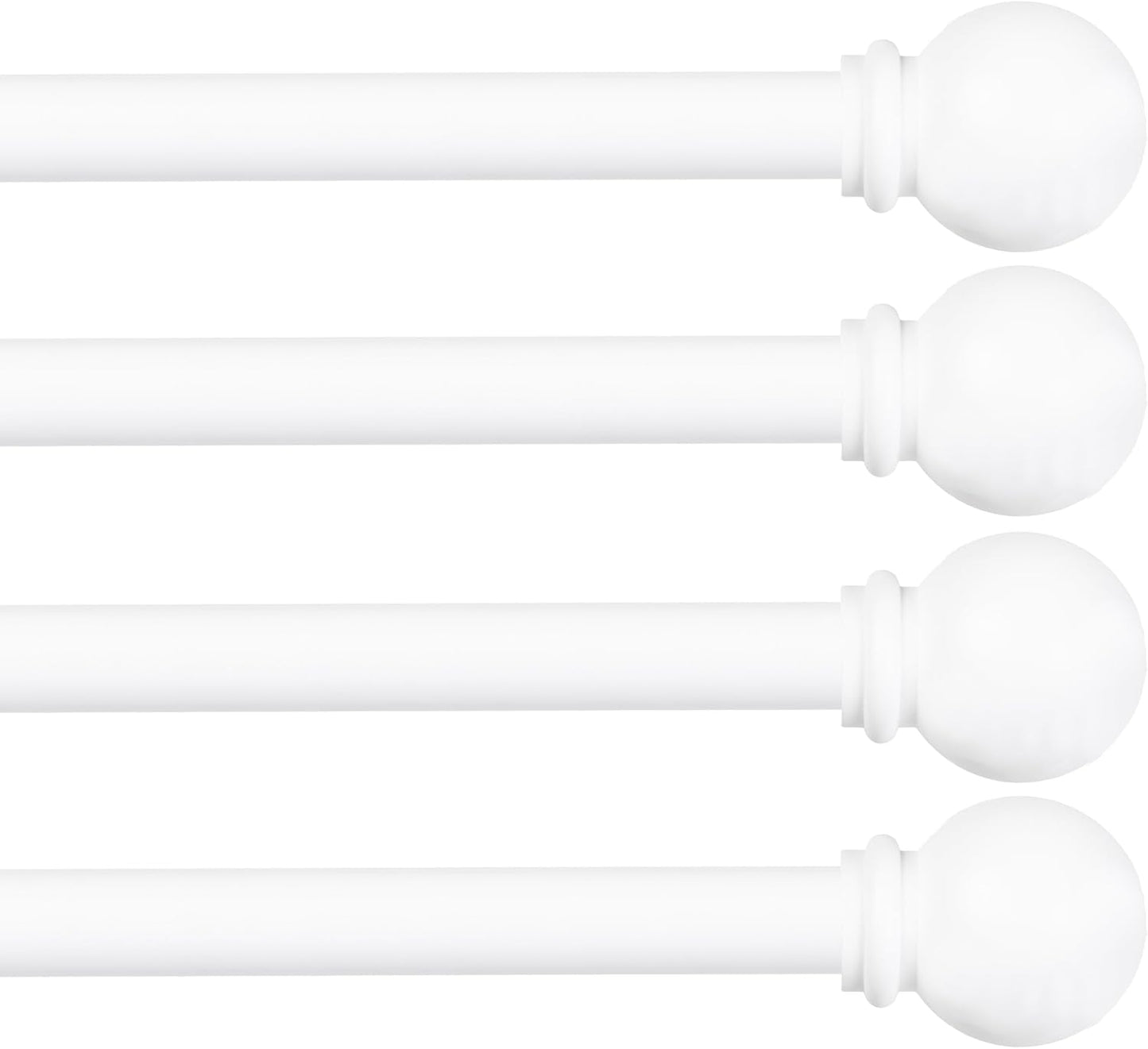Kenney Chelsea Ball End Curtain Rod Set for Windows 48 to 86 in