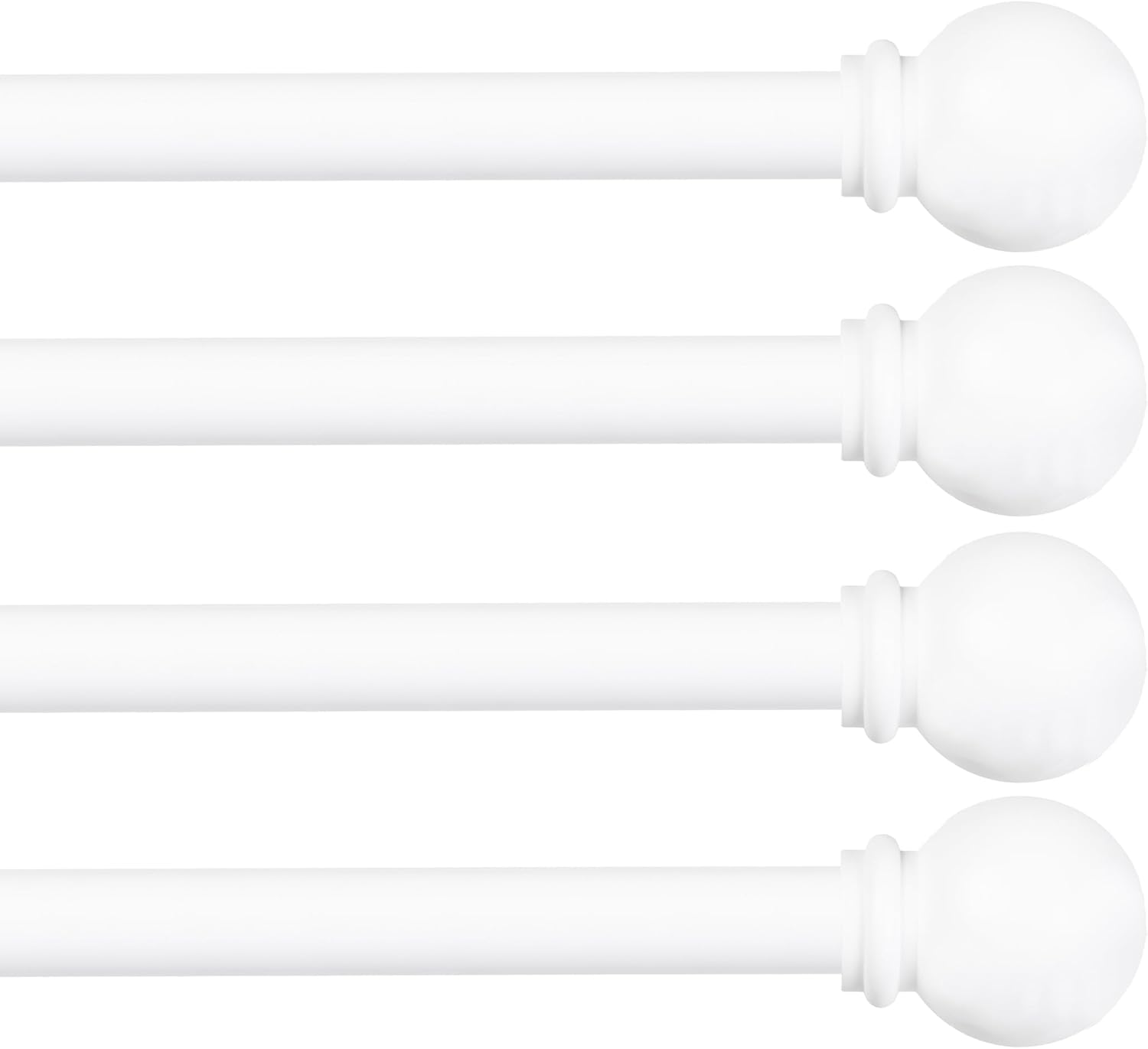 Kenney Chelsea Ball End Curtain Rod Set for Windows 48 to 86 in