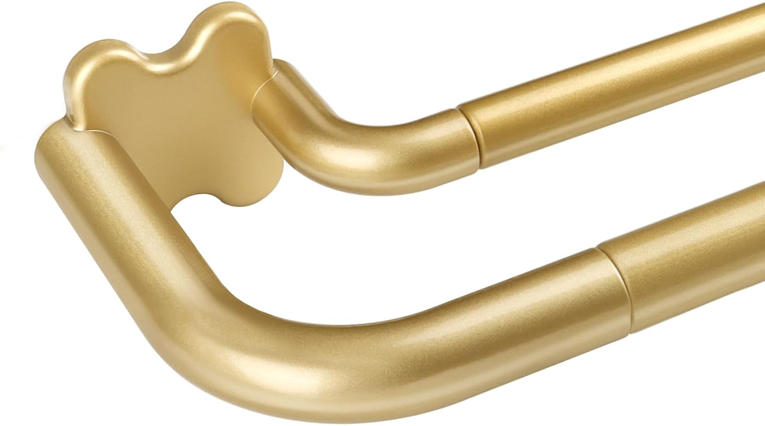Gold Double Curtain Rod Set for Windows 48 to 84 Inch Length
