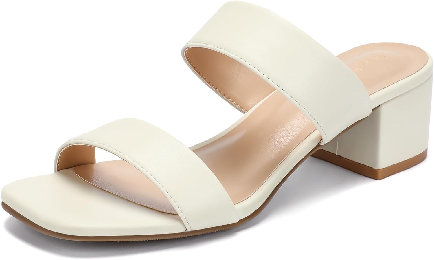 Women's Heeled Sandals Two Strap Square Open Toe Heels