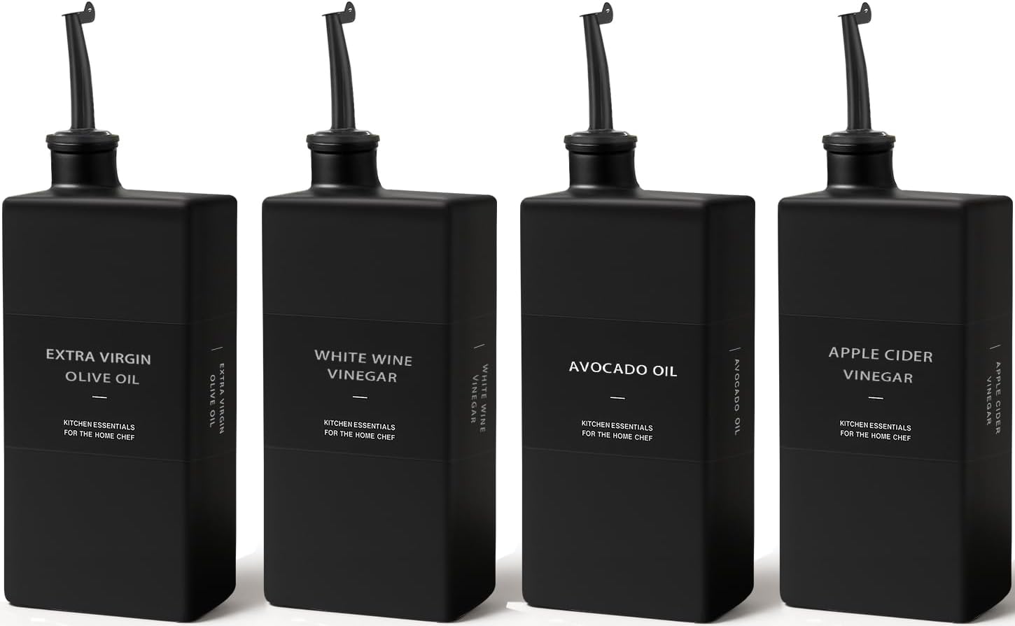 Black Glass Olive Oil Dispenser Set for Modern Kitchen Decor