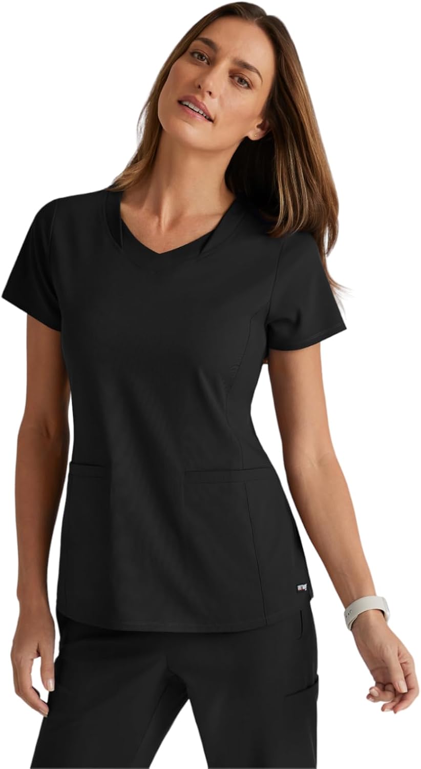 BARCO Grey's Anatomy Spandex Stretch Direct Bolt Scrub Top for Women
