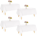 Rectangle Tablecloth 90x132in 4 Pack White - Durable Polyester Cover