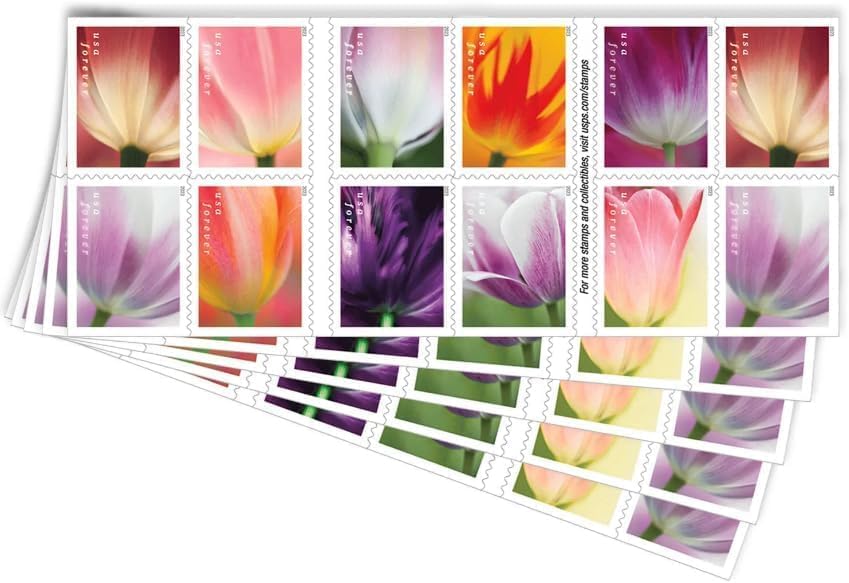 100 Stamps Tulip Flowers Design Forever Postage for Mailing