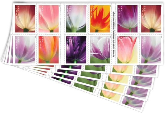 100 Stamps Tulip Flowers Design Forever Postage for Mailing