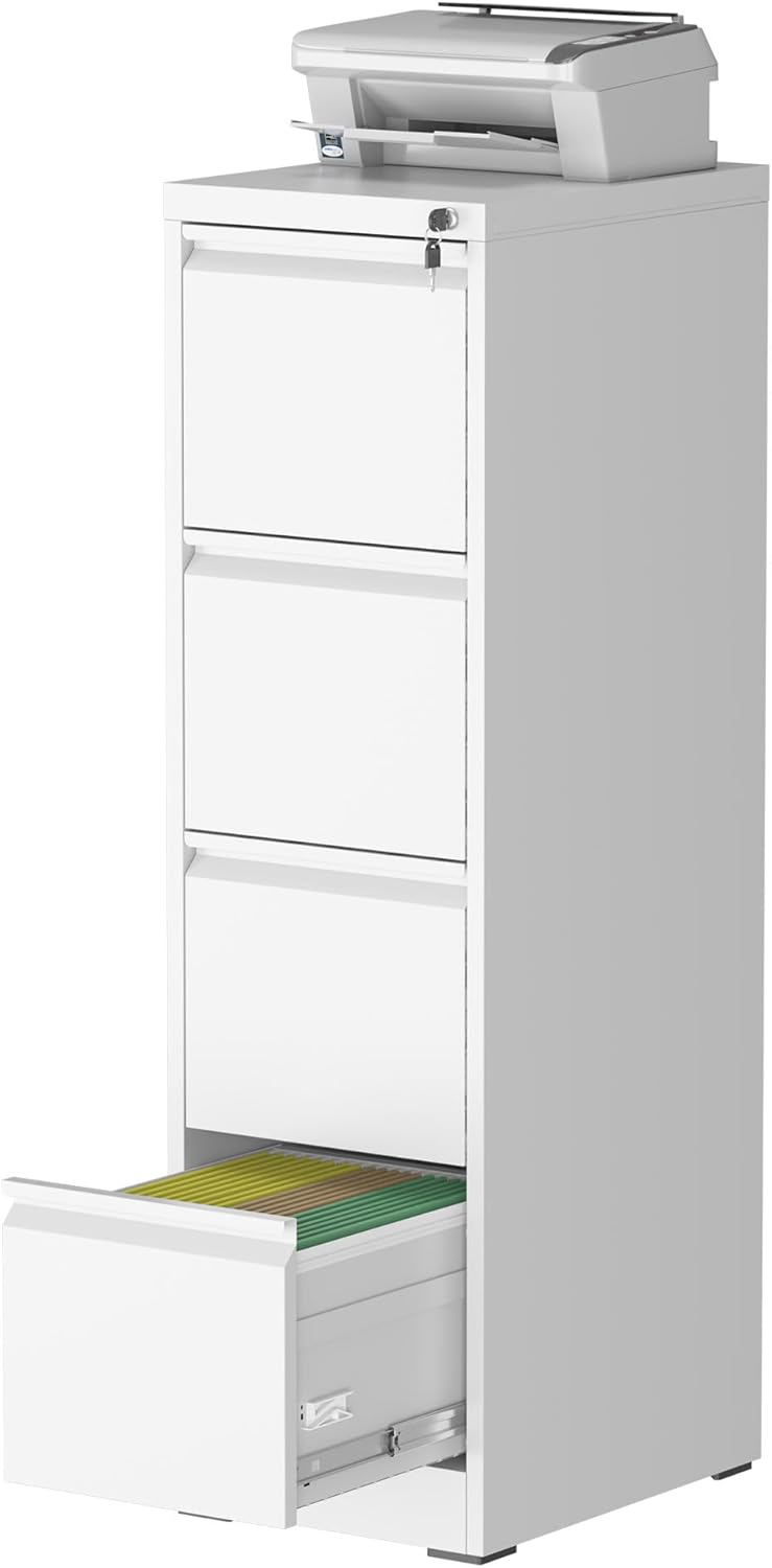 4 Drawer File Cabinet with Lock for Home Office Storage Needs