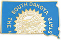 PinMart State Shape Flag Lapel Pin - South Dakota State Flag