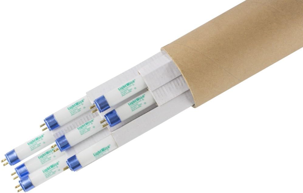 LightWise 4 FT 6500K T5 HO Fluorescent Grow Light Bulbs 8-Pack