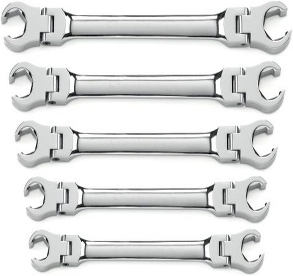 GEARWRENCH 5 Pc Flex Head Flare Nut Wrench Set for Precision