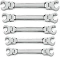 GEARWRENCH 5 Pc. Flex Head Flare Nut Wrench Set, SAE - Durable Toolbox