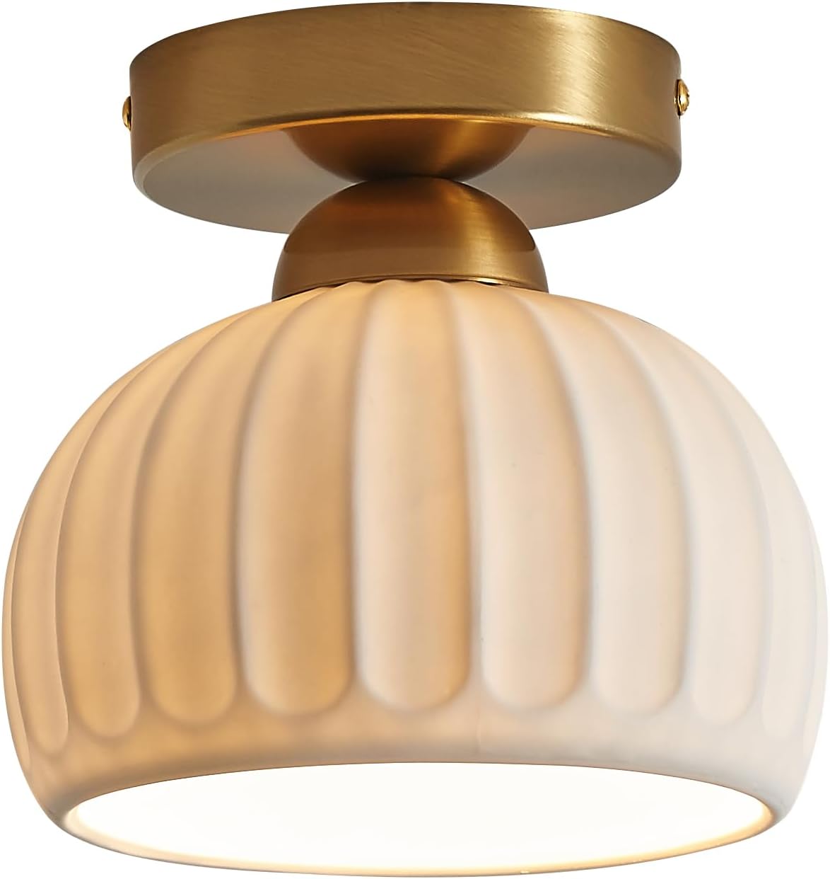 Ceramic Semi Flush Mount Ceiling Light Fixture for Home Use