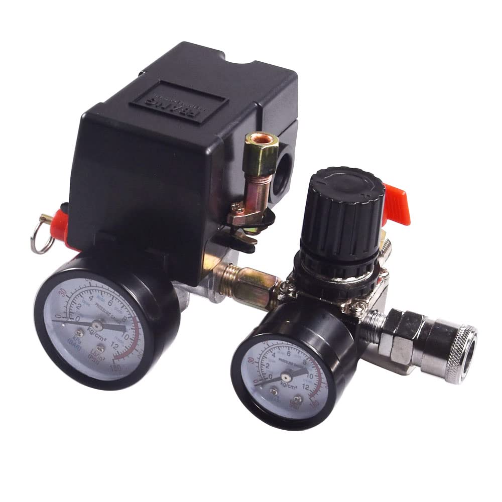 FBANG Air Compressor Switch & Regulator - 90-120 PSI Gauge