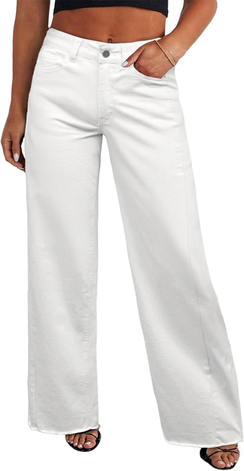 Eytino Women's Plus Size Wide Leg Jeans for Comfort and Style