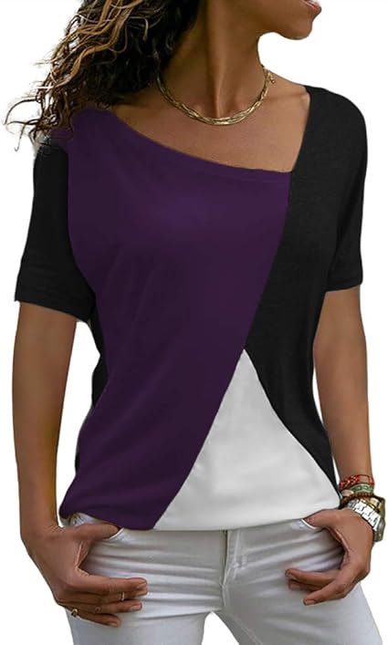 Sarin Mathews Womens Casual Tee Shirts Short Sleeve Tunic Tops