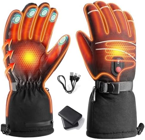 Heated Gloves with 5000mAh Battery for Winter Sports and Activities